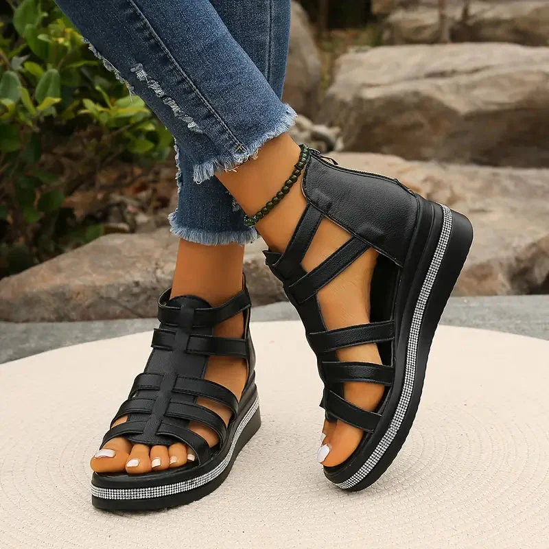 Elegante Sandalen Damen mit Strass – Bequeme Sommerschuhe für Stil und Komfort im Sommer